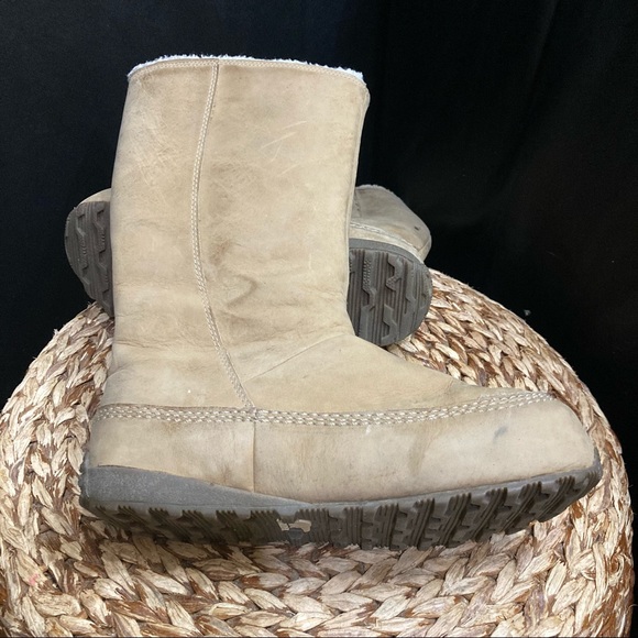 Sorel tan suede fur lining winter snow boots - Picture 6 of 8